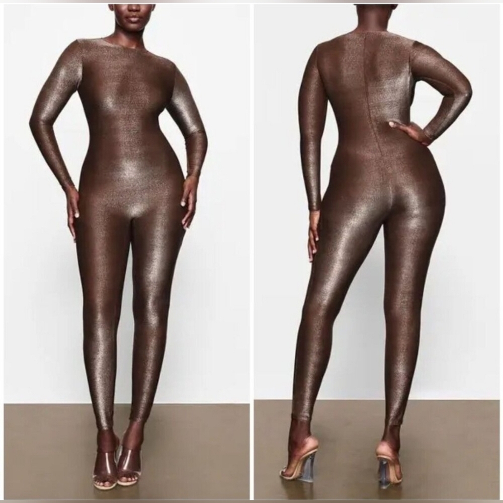 SKIMS Shimmer Catsuit Cocoa 2X NWT
